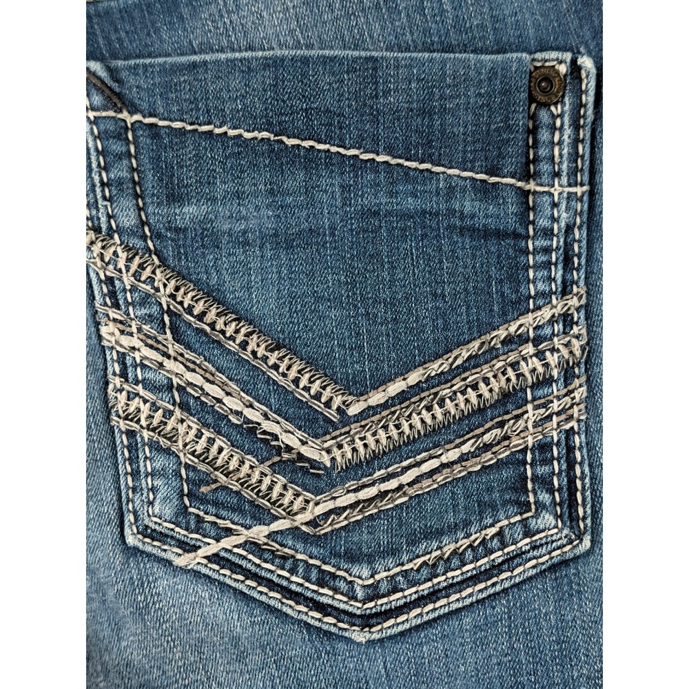 BKE Jake Straight Leg Jeans Mens 33R Medium Wash Denim Blue Contrast Stitch - Picture 9 of 16